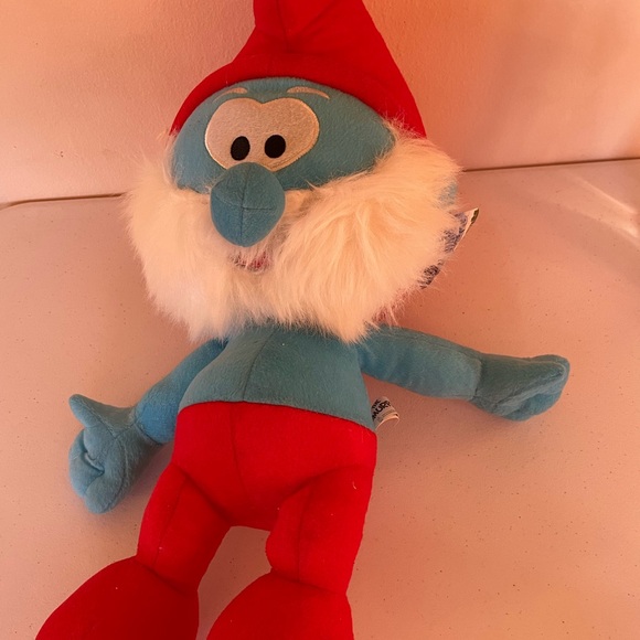 Red and Blue Papa Smurf Plush Toy - Picture 3 of 4